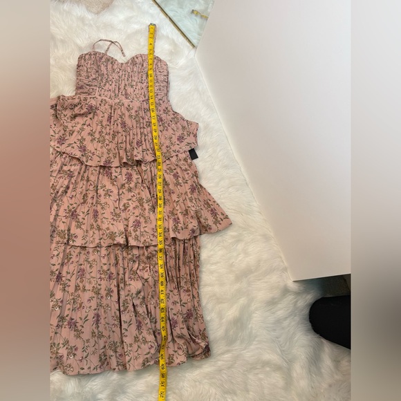 #518 LULUS Cascading Crush Pink Floral Dress size XS NWT - Picture 6 of 13